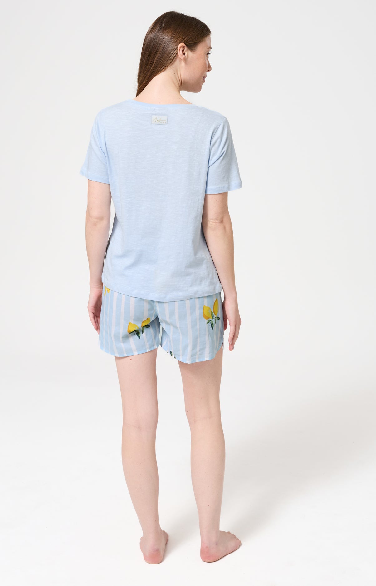 Pyjama Femme Lemon chérie Manches courtes Imprimé citrons jaunes et verts 6