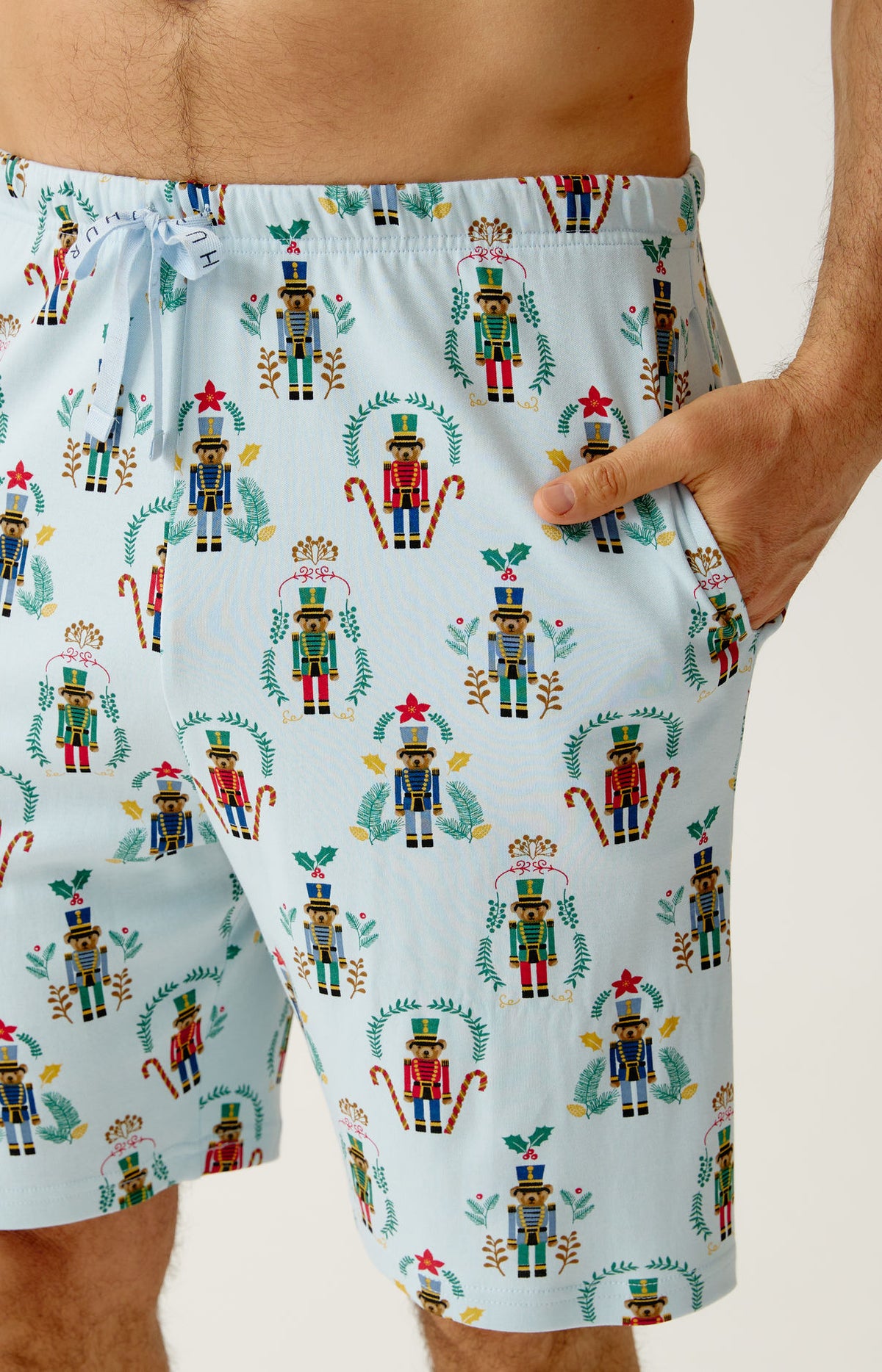 Pyjashort manches longues en jersey de coton Homme Casse-noisette glace 4