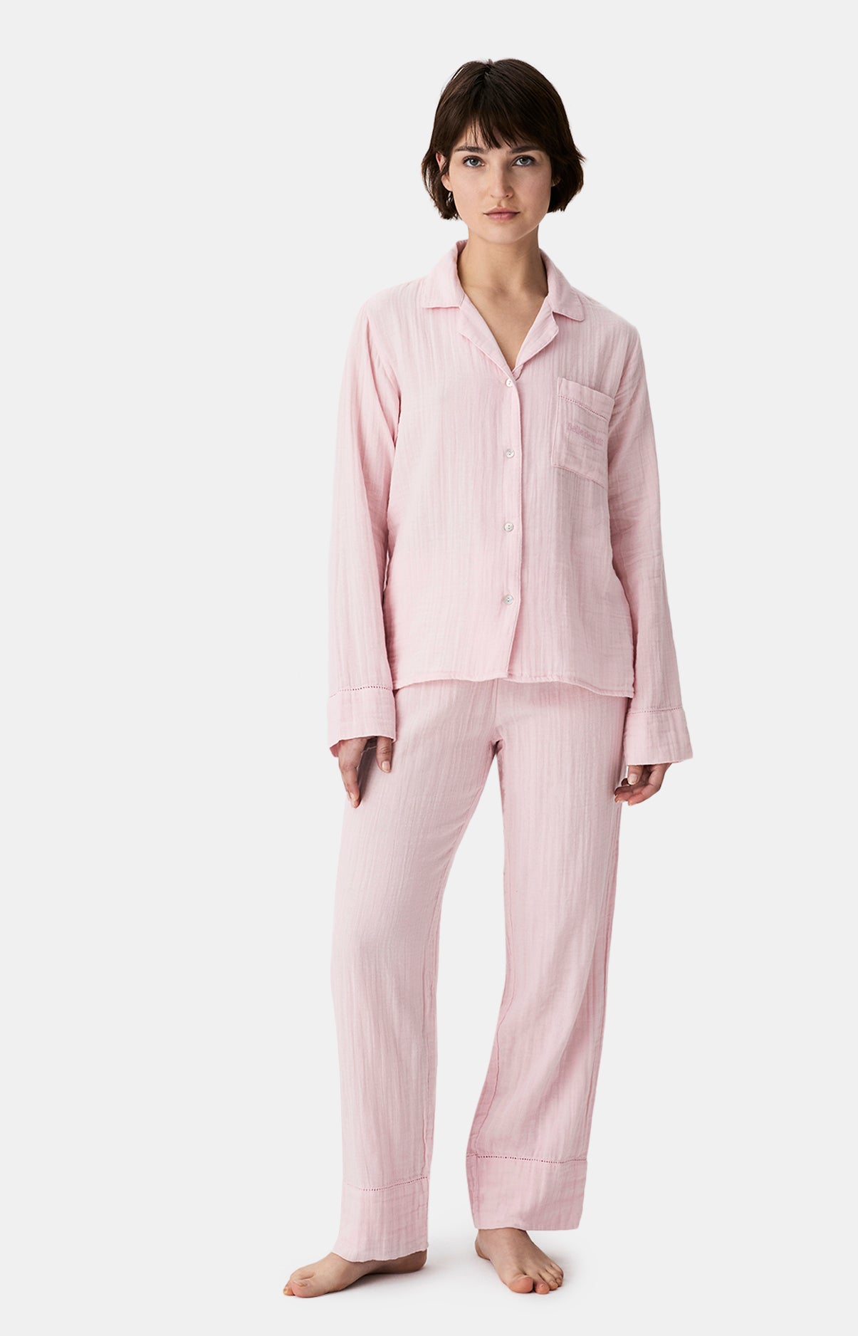 Arthur Pyjamas Blush Buttoned Pyjama - Women's long pyjamas – Arthur