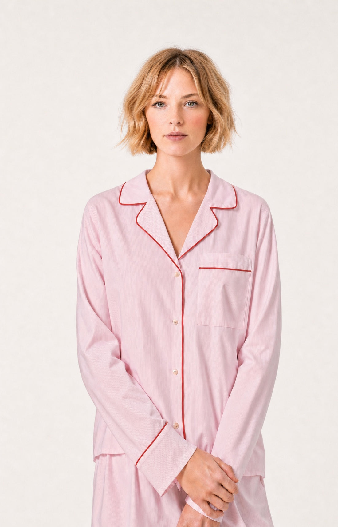 Pyjama boutonné en popeline de coton - Constance
