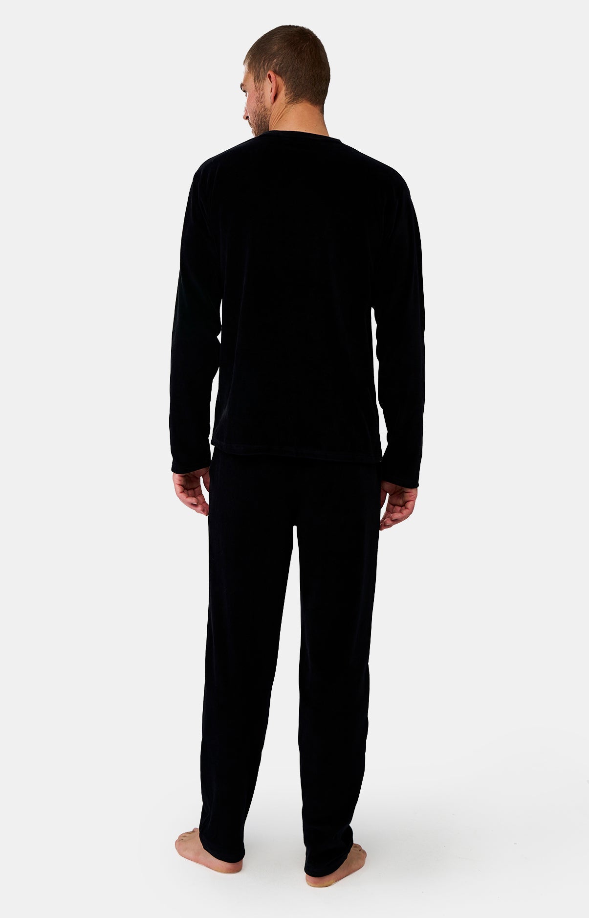 Pyjama long Homme manches longues en polaire Noir 6