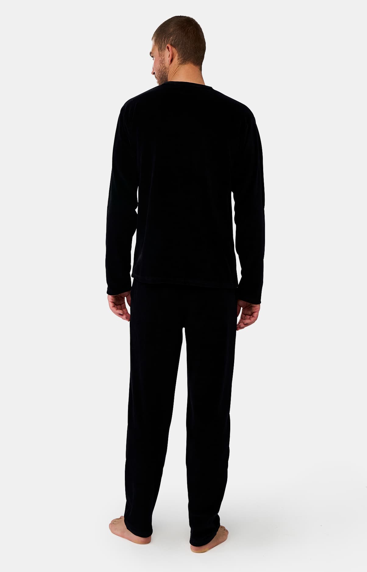 Pyjama manches longues en polaire - Noir