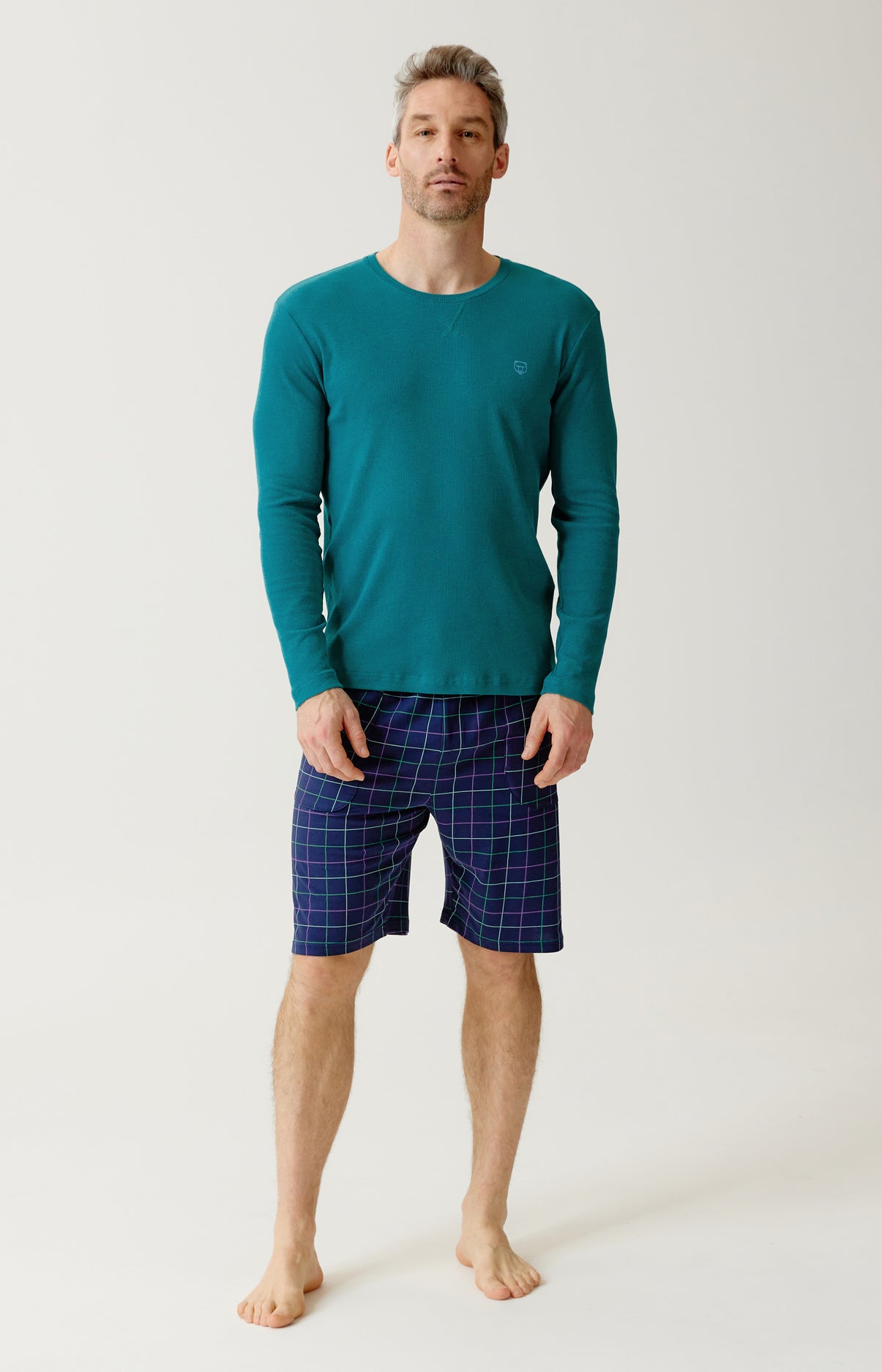 Tee-shirt manches longues en jersey de coton et modal - Sapin