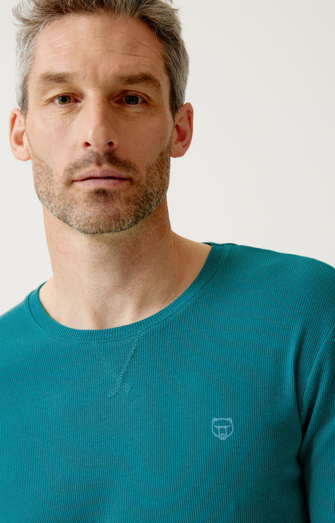 Tee-shirt manches longues en jersey de coton et modal - Sapin