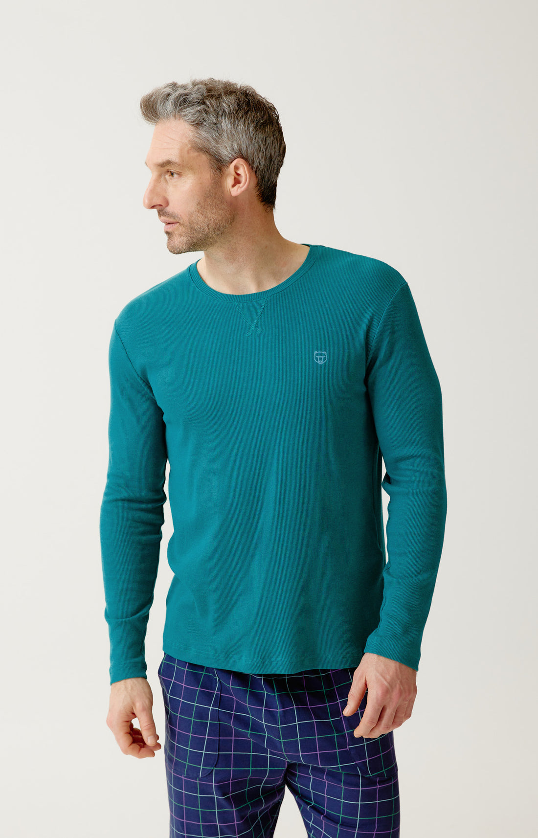 Tee-shirt manches longues en jersey de coton et modal - Sapin