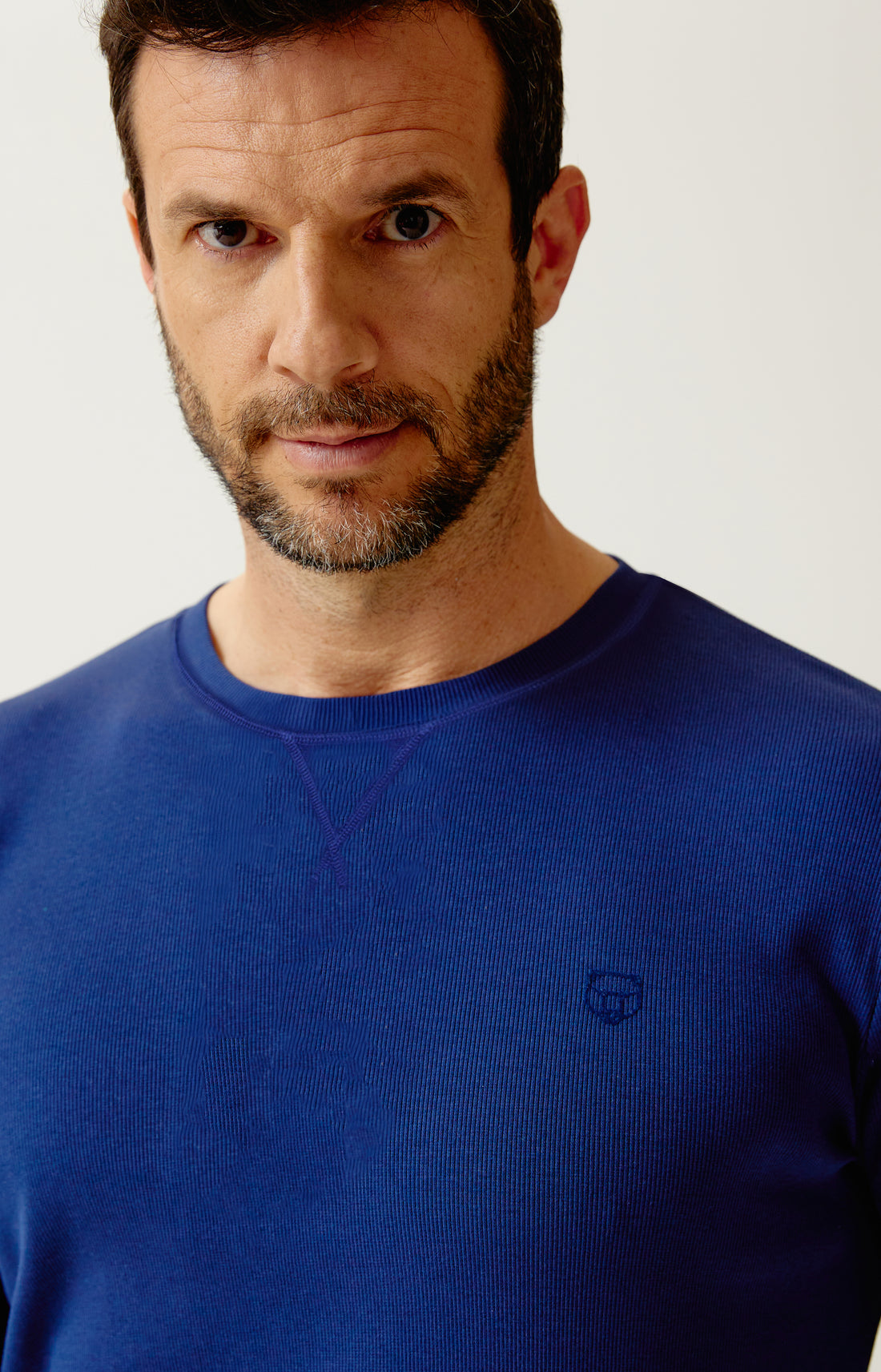 Tee-shirt manches longues en jersey de coton et modal - Minuit