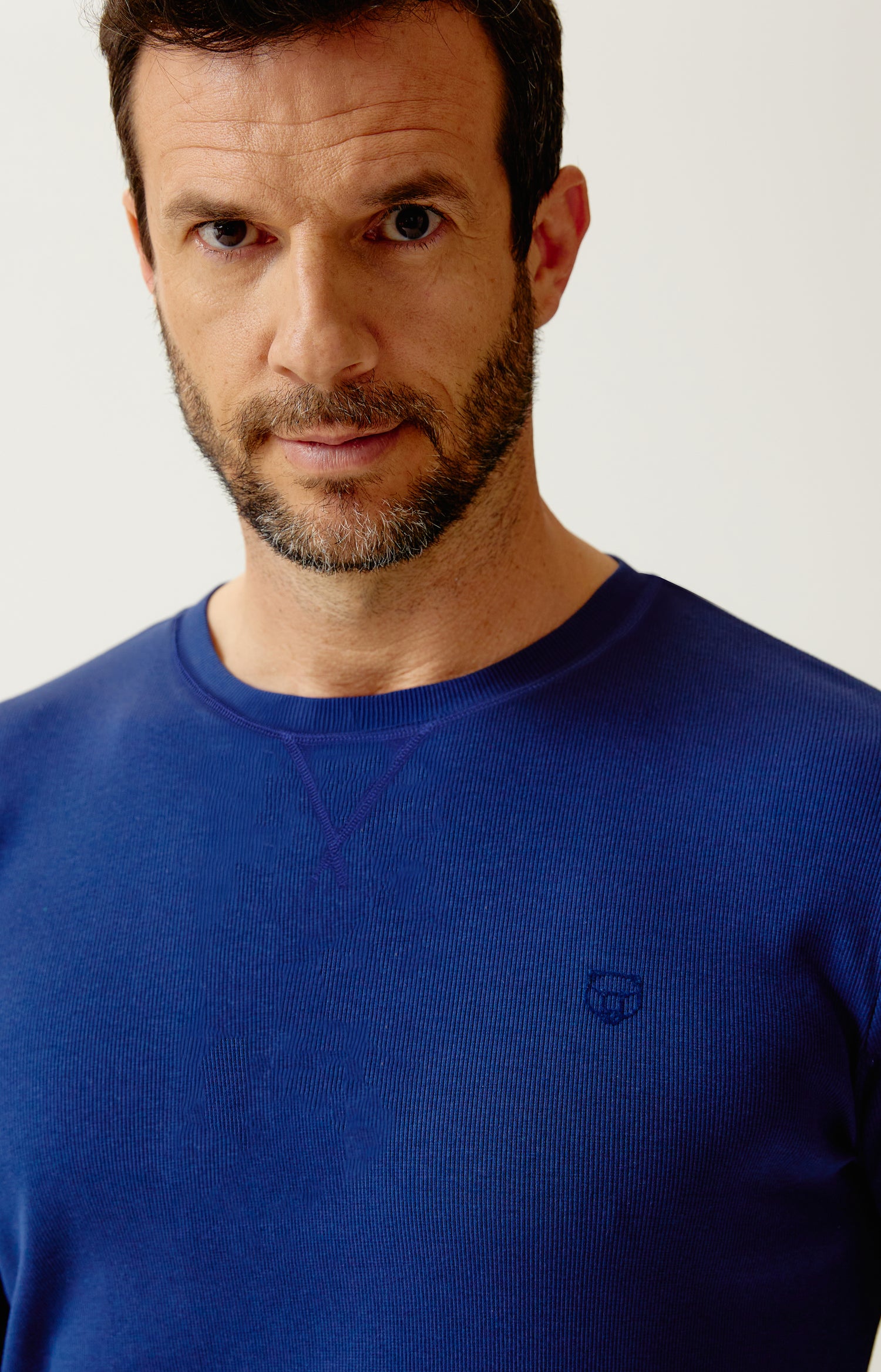 Tee-shirt manches longues en jersey de coton et modal - Minuit