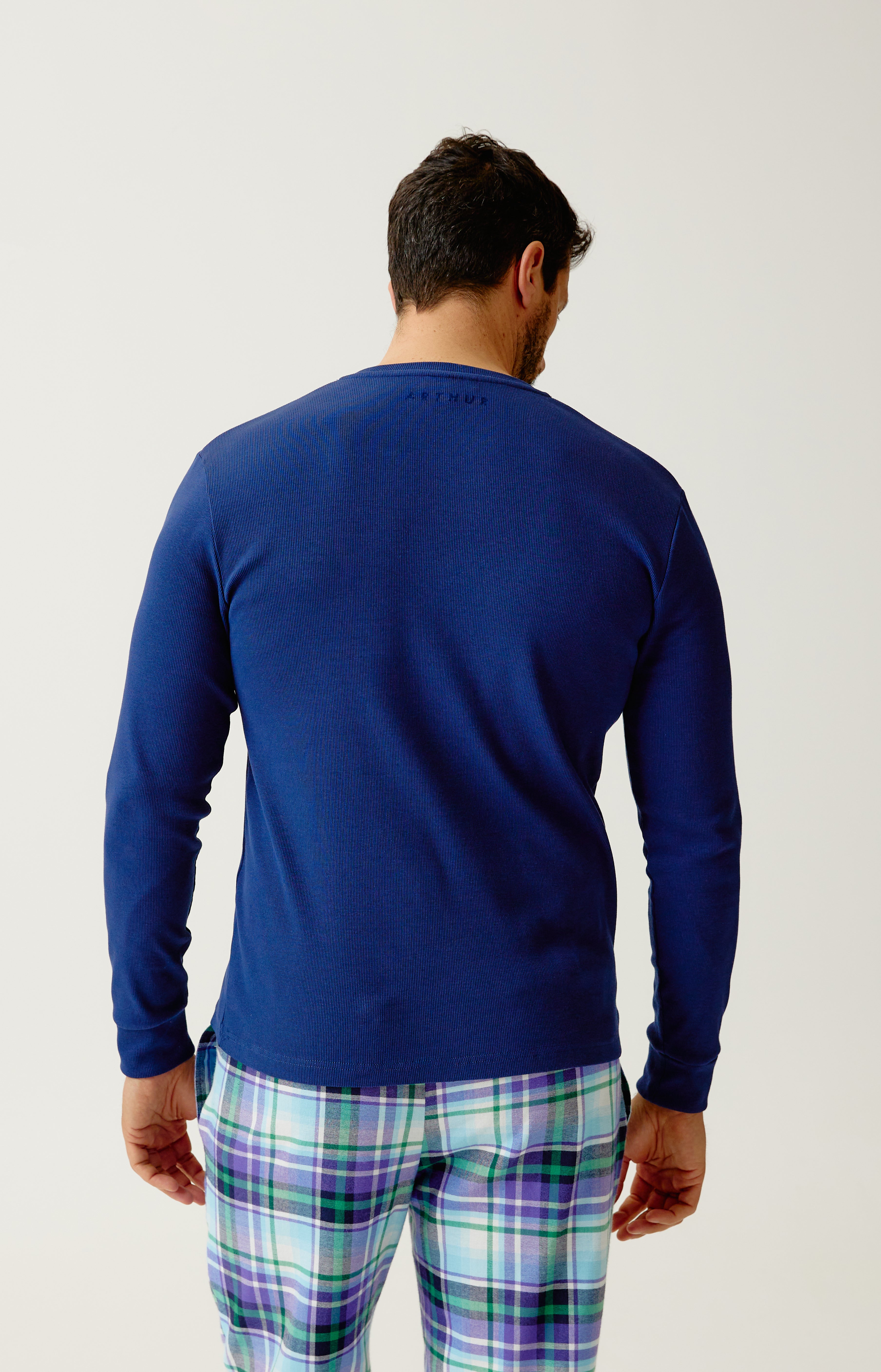 Tee-shirt manches longues en jersey de coton et modal - Minuit