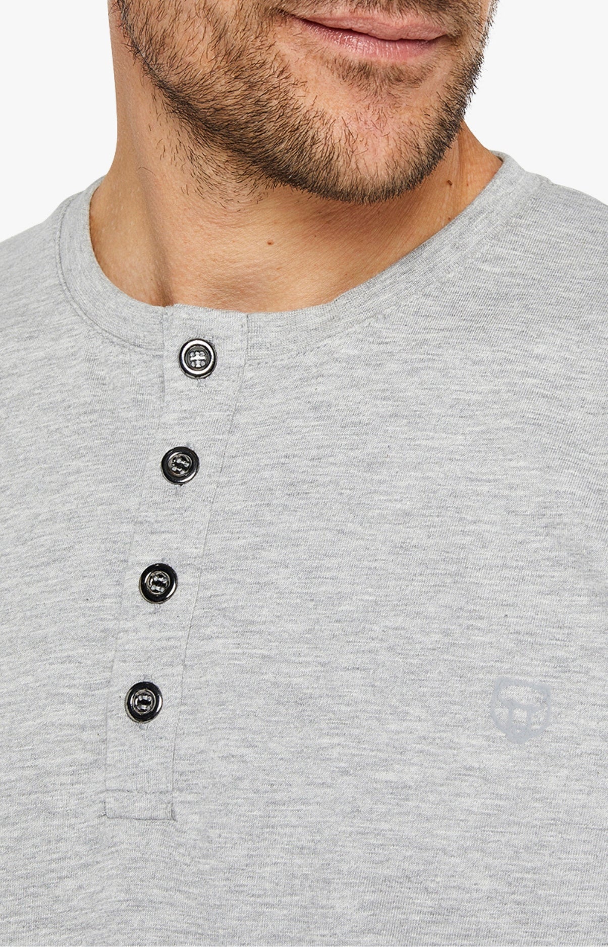 Tee-shirt Homme manches longues Coton Gris 4