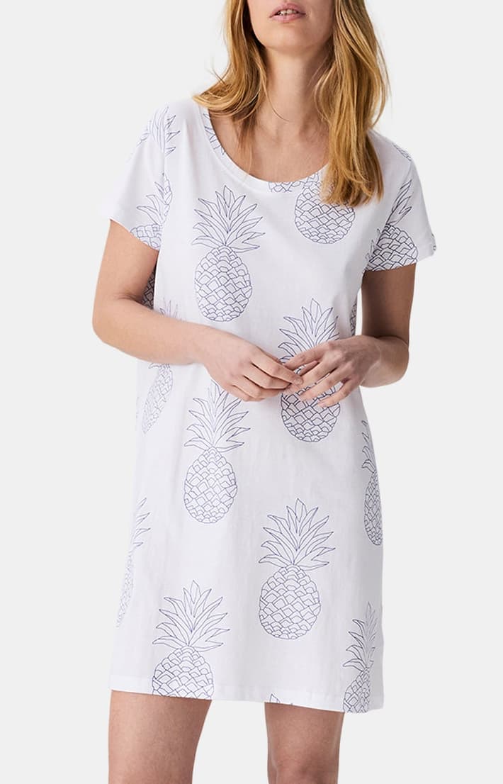 Chemise de nuit Ananas Blanche Femme 2
