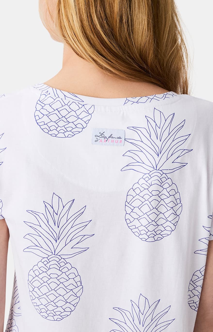 Chemise de nuit Ananas Blanche Femme 4