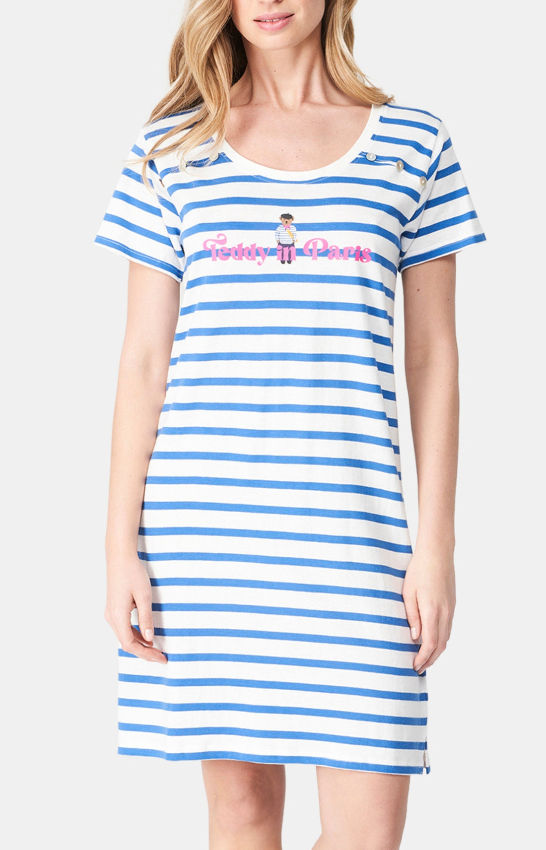 Chemise de nuit Femme Teddy In Paris Blanc et Ivoire 1