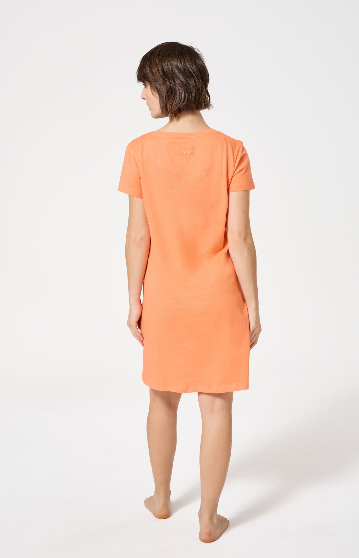 Chemise de nuit Femme Coucher de sommeil Manches courtes Imprimé coucher de soleil orange 5