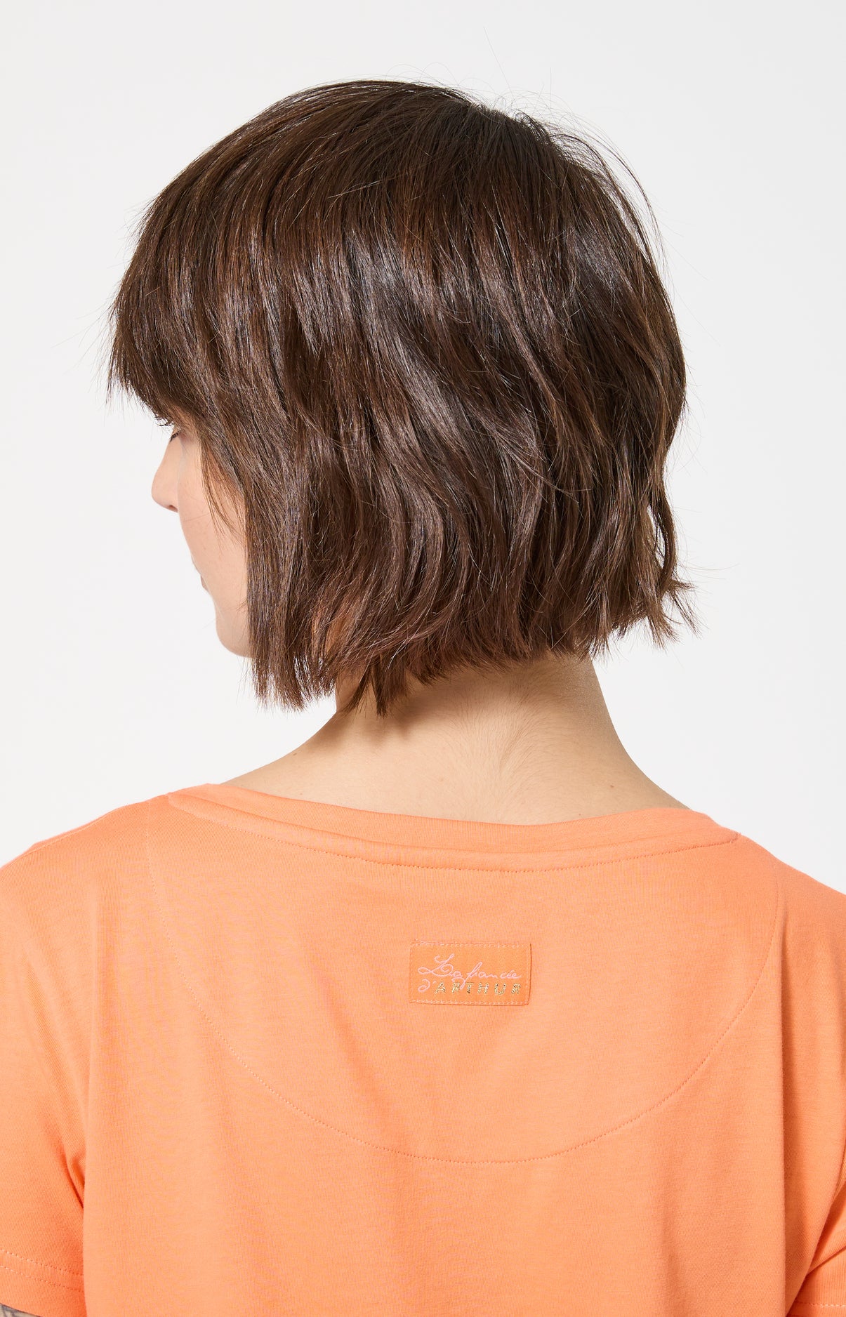 Chemise de nuit Femme Coucher de sommeil Manches courtes Imprimé coucher de soleil orange 6