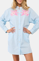 Robe chemise rayure lila Lagon 6