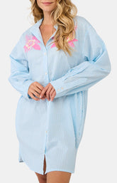 Robe chemise rayure lila Lagon 4