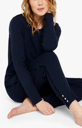Legg Femme Coton Marine 9