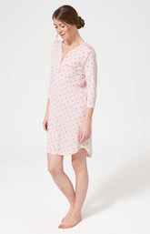 Chemise de nuit Femme Kiss Manches longues Imprimé bisous rouge à lèvre 4