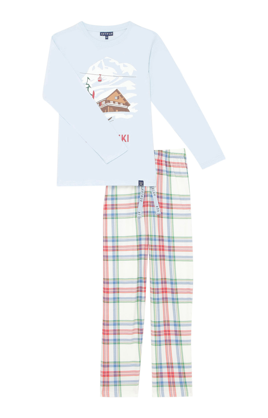 Pyjama long Femme Thé Lit Ski Blanc et Ivoire 3