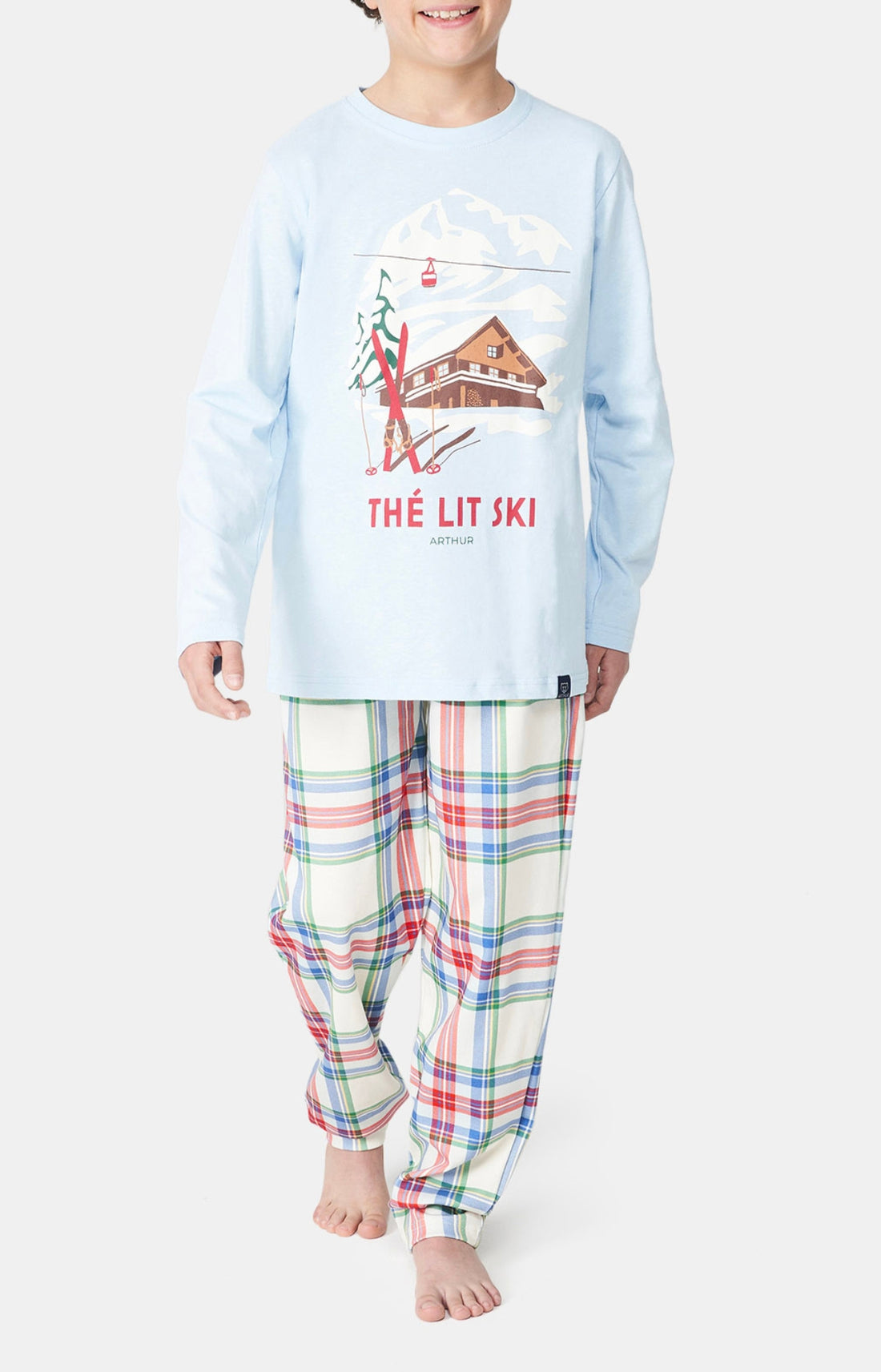 Pyjama long Femme Thé Lit Ski Blanc et Ivoire 1