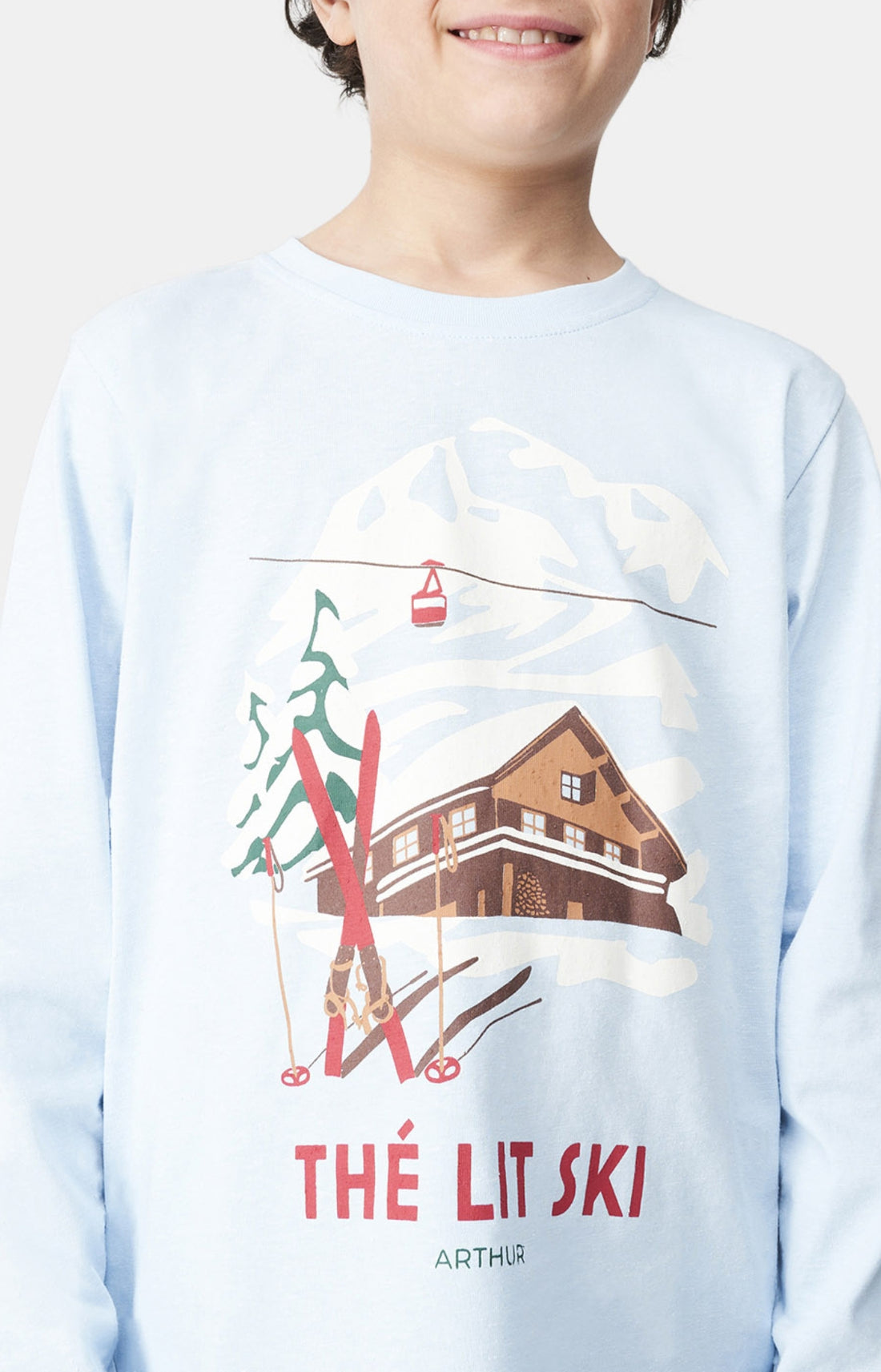 Pyjama long Femme Thé Lit Ski Blanc et Ivoire 2