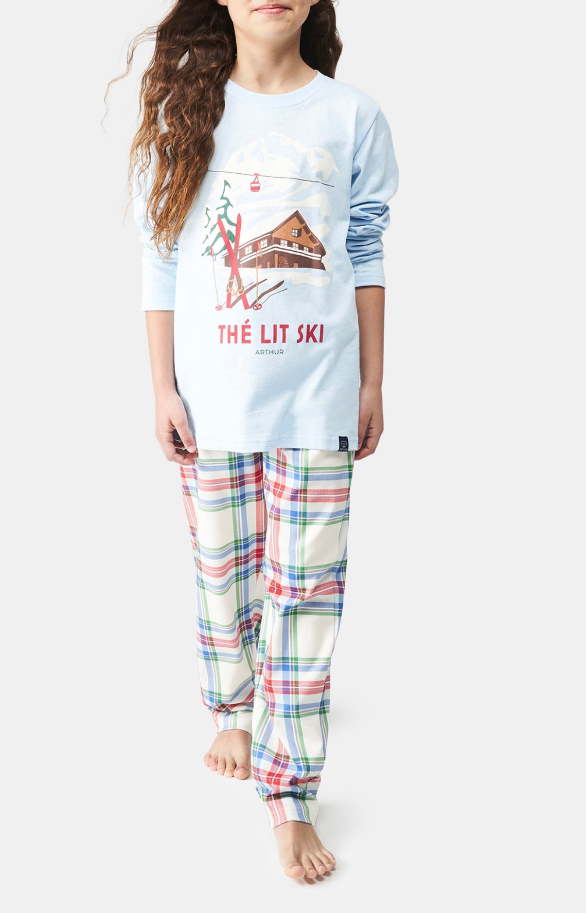 Pyjama long Femme Thé Lit Ski Blanc et Ivoire 4