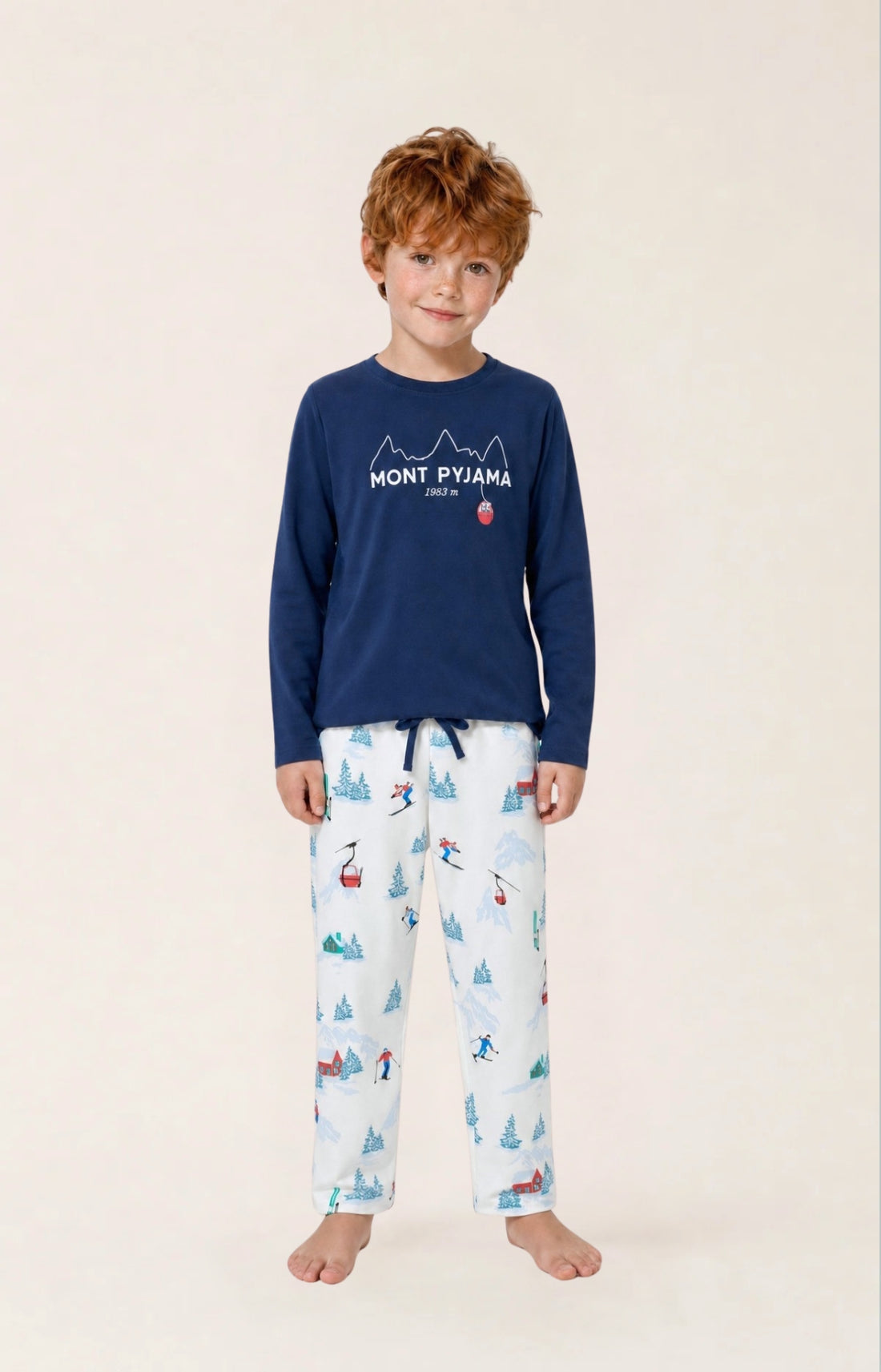 Pyjama enfant en jersey de coton épais - Rêves au sommet