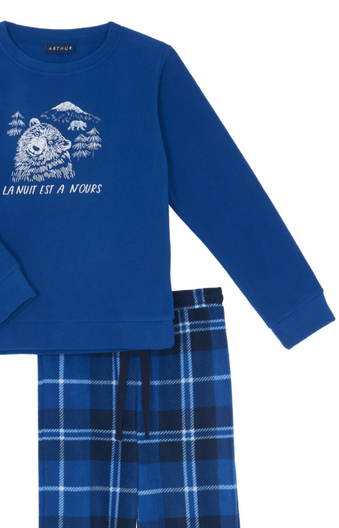 Pyjama long Enfant Polaire Ours Marine 2