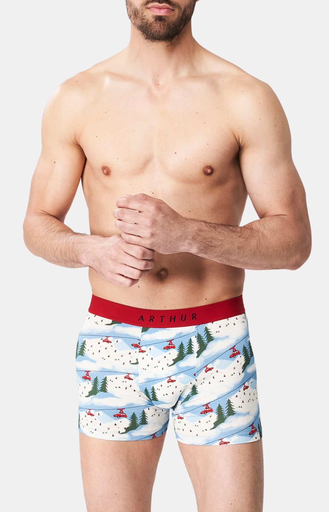 Boxer Homme 2CV des Homme montagnes Blanc et Ivoire 2