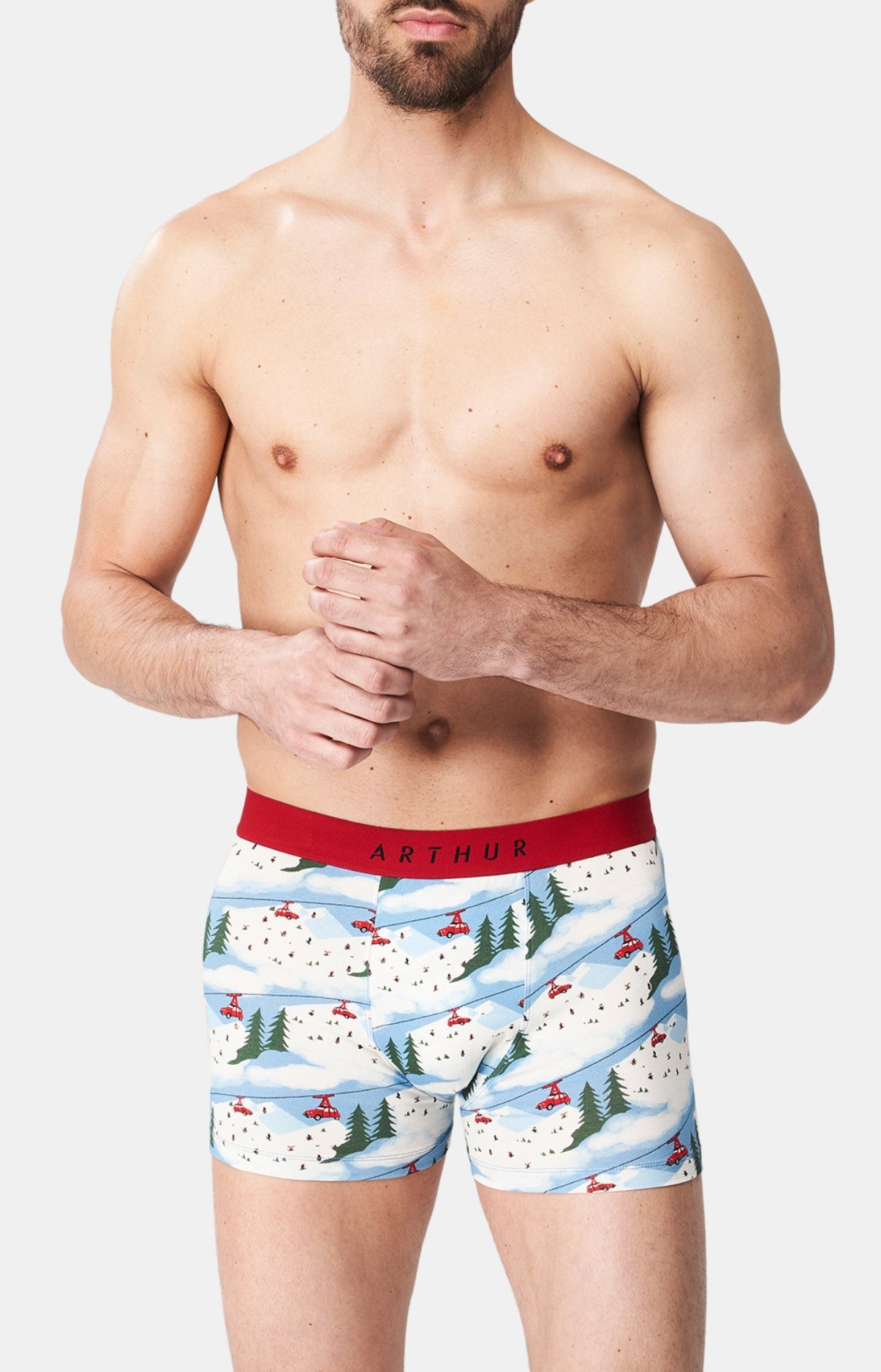 Boxer Homme 2CV des Homme montagnes Blanc et Ivoire 2