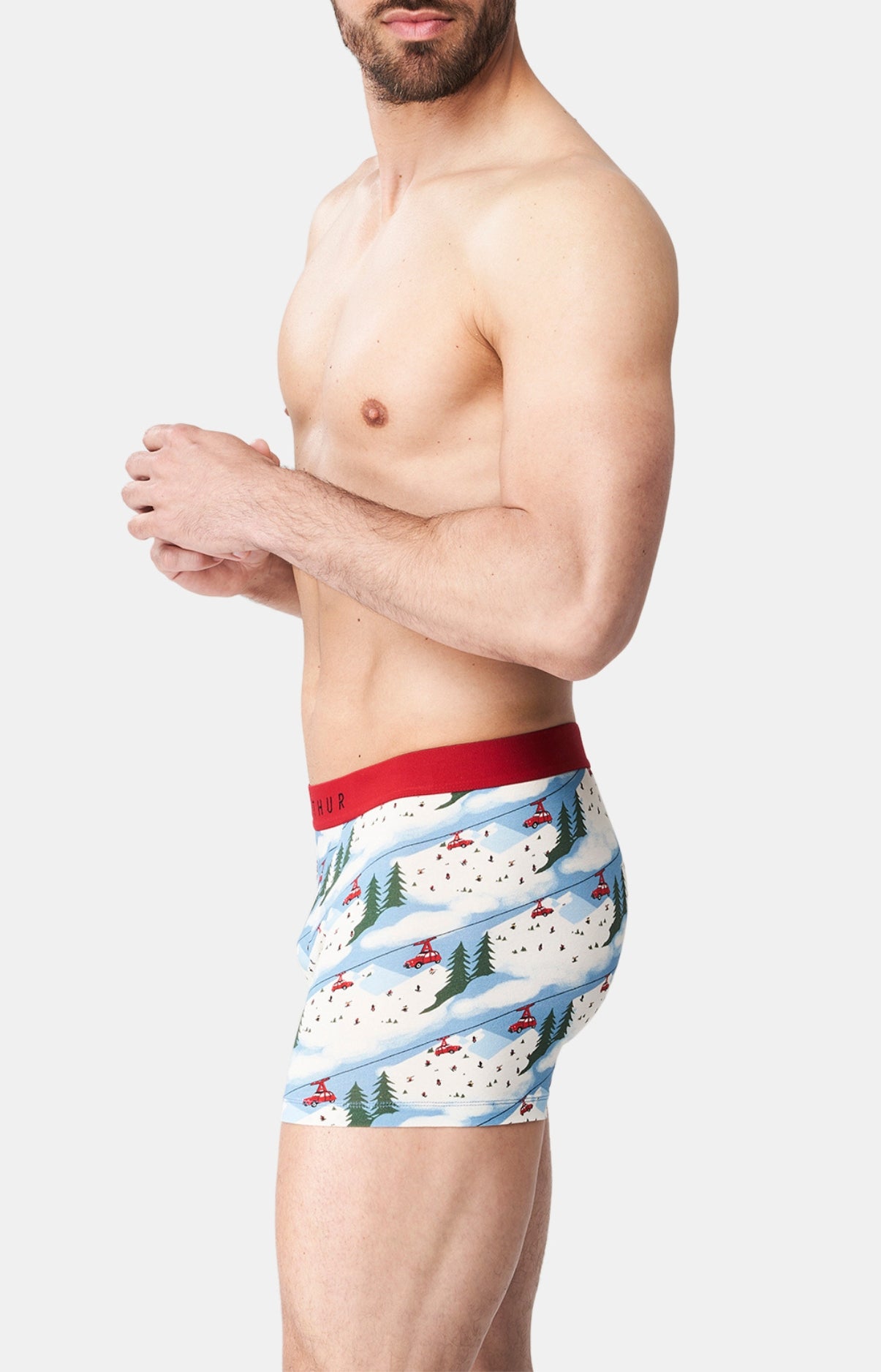 Boxer Homme 2CV des Homme montagnes Blanc et Ivoire 4