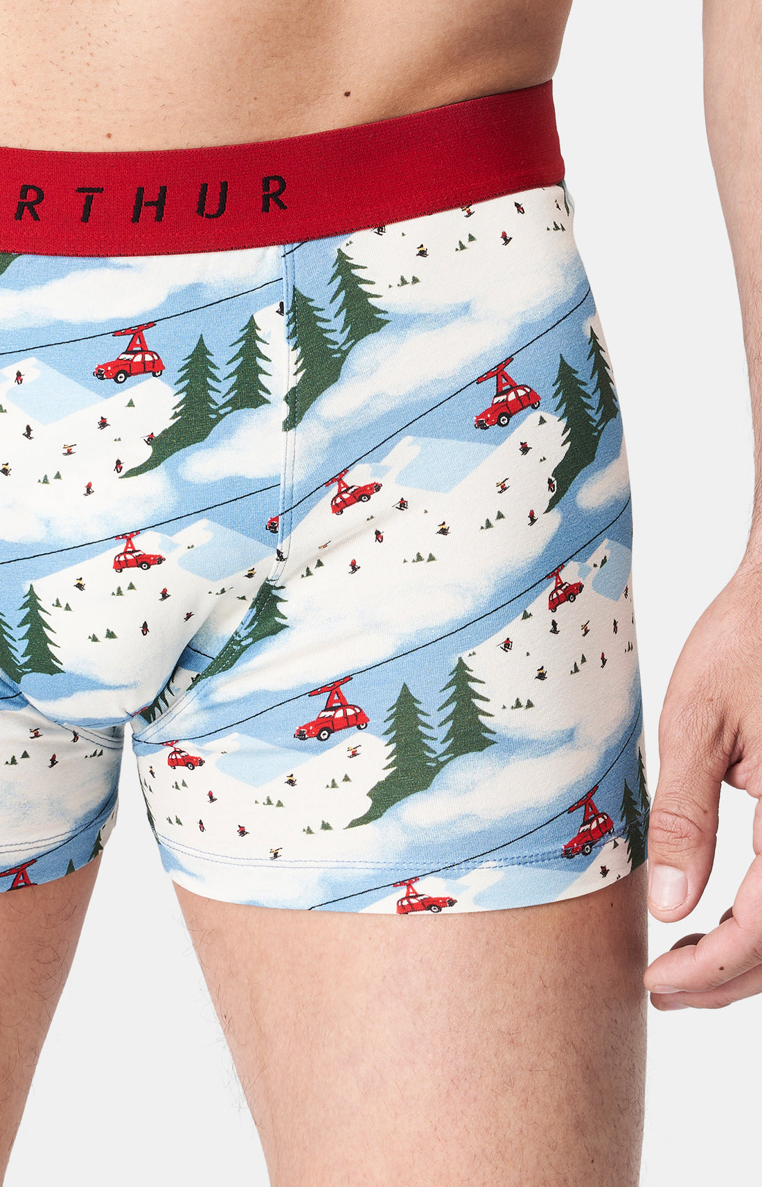 Boxer Homme 2CV des Homme montagnes Blanc et Ivoire 2