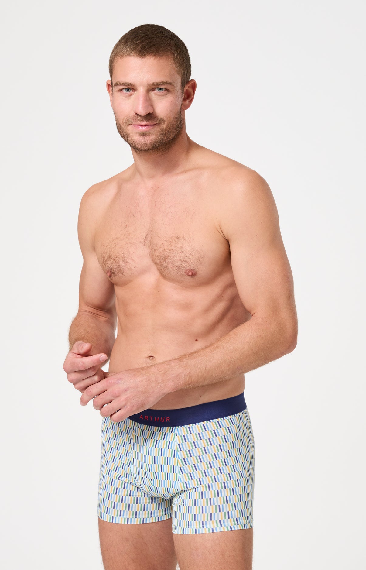 Boxer homme Décalé Imprimé rayures géométriques multicolores 2