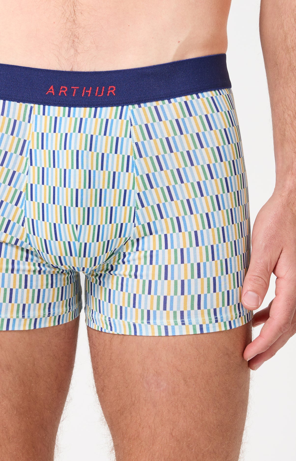 Boxer homme Décalé Imprimé rayures géométriques multicolores 1