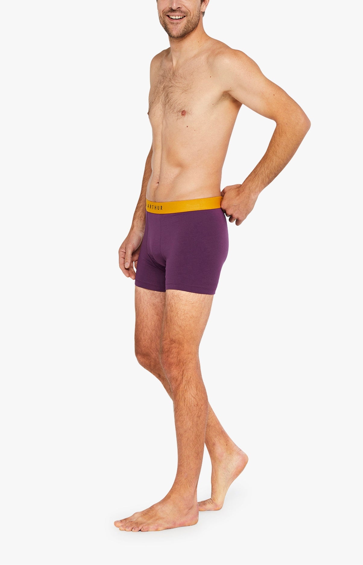 Boxer Homme Coton Aubergine 2