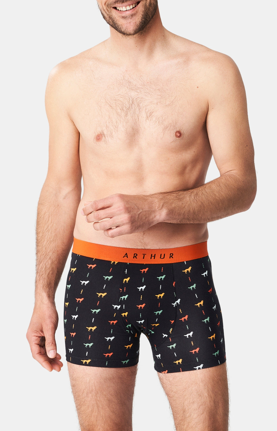 Boxer Homme Jeune loup Homme Noir 1