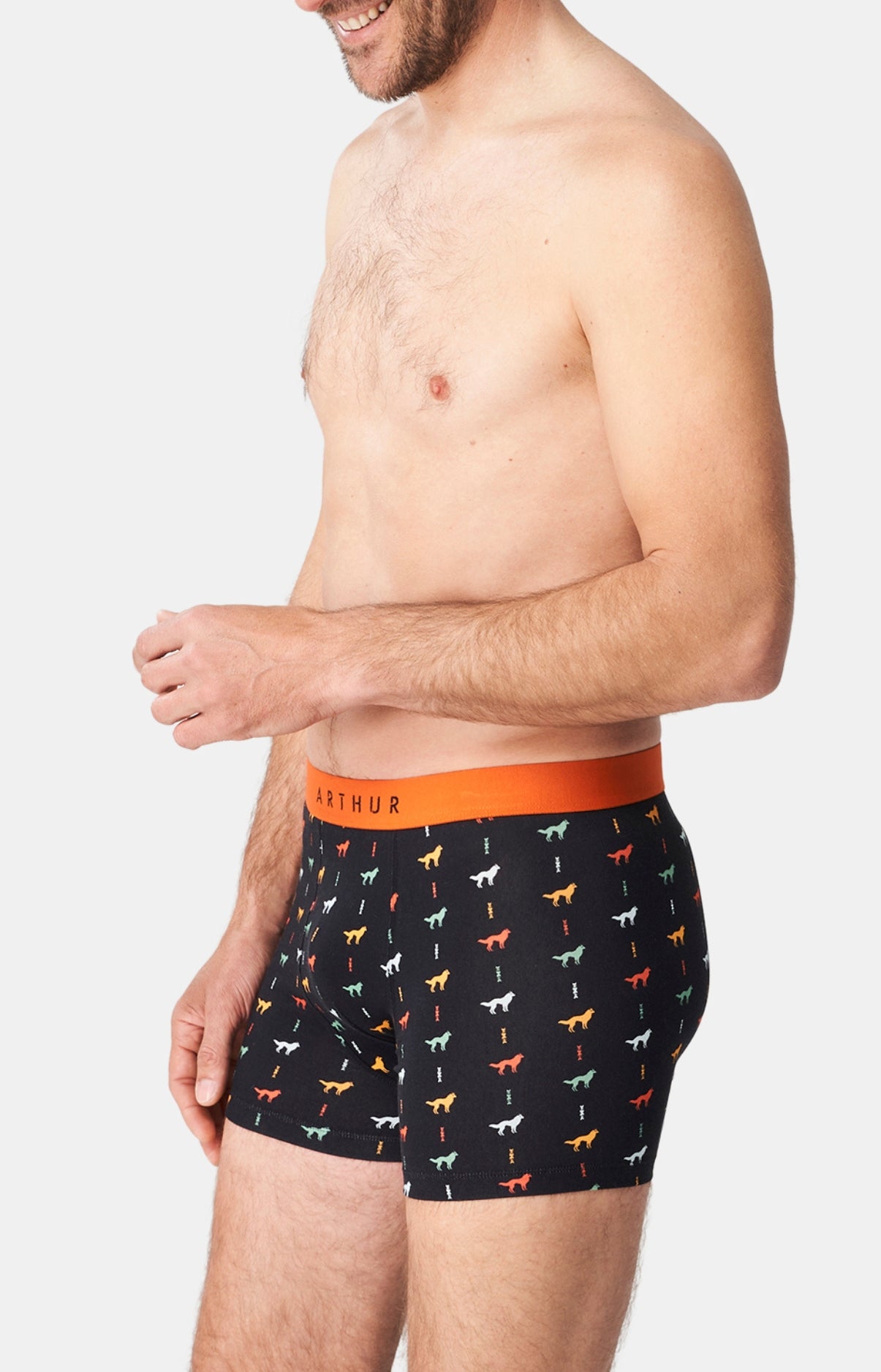 Boxer Homme Jeune loup Homme Noir 4