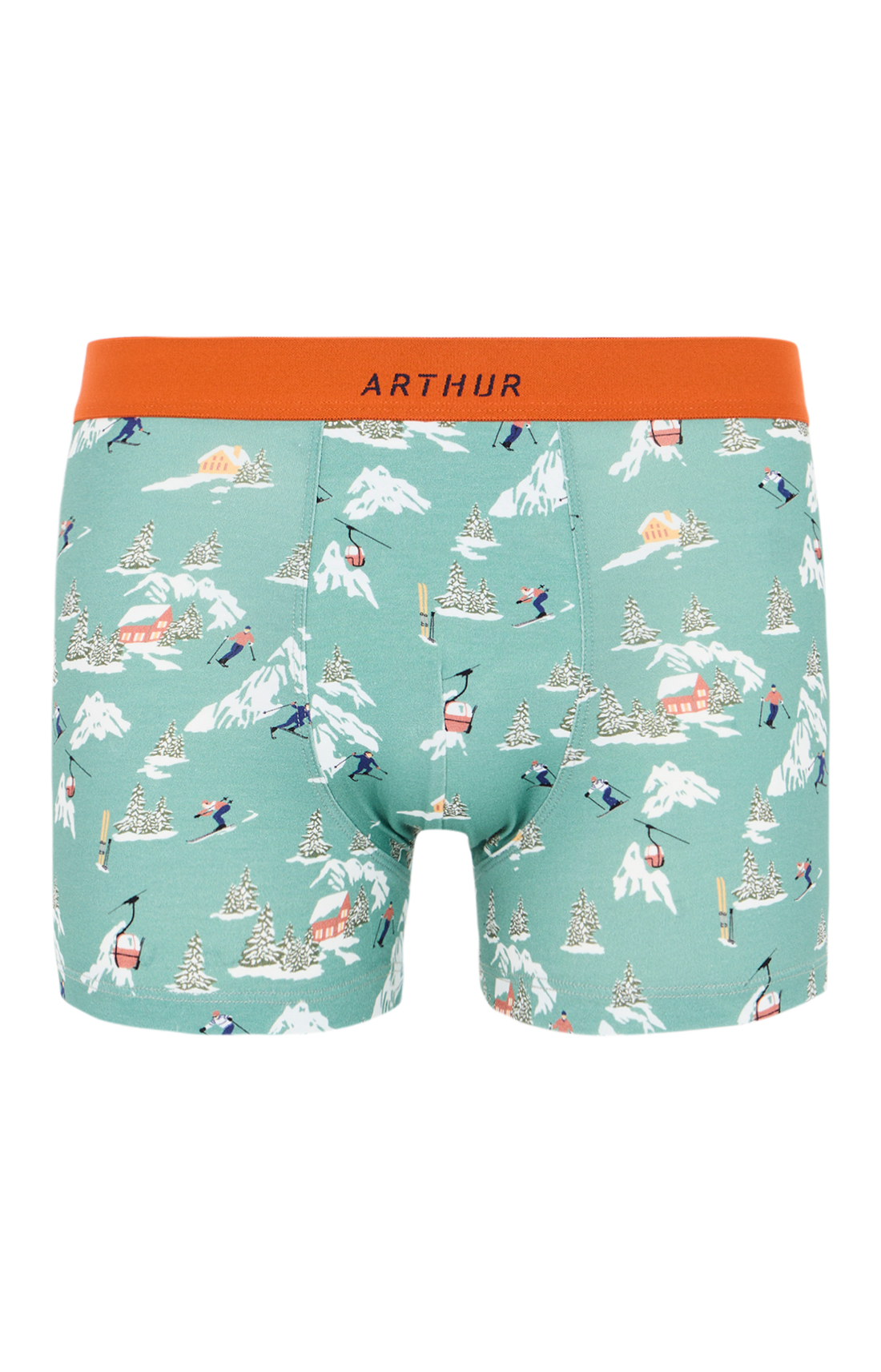 Boxers homme Noël en altitude VERT 3