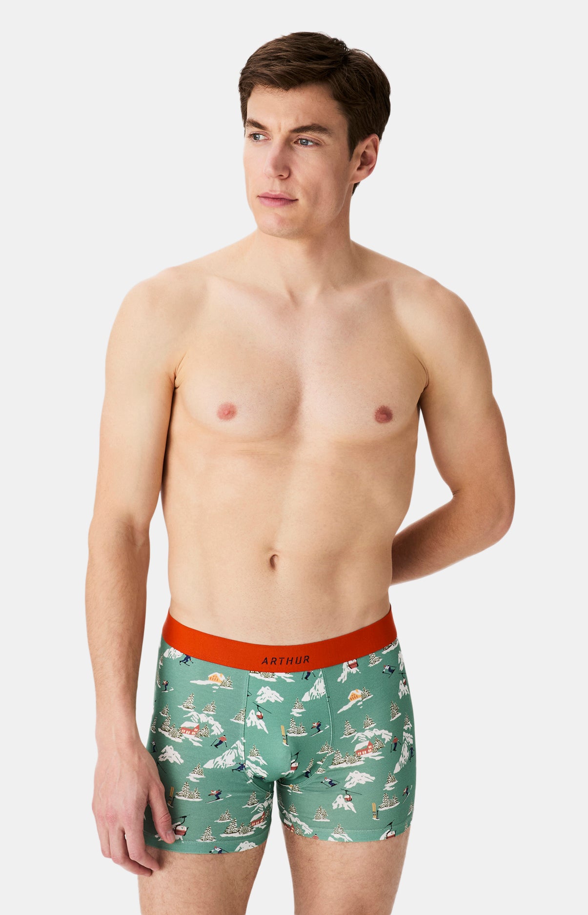 Boxers homme Noël en altitude VERT 4