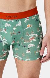 Boxers homme Noël en altitude VERT 2