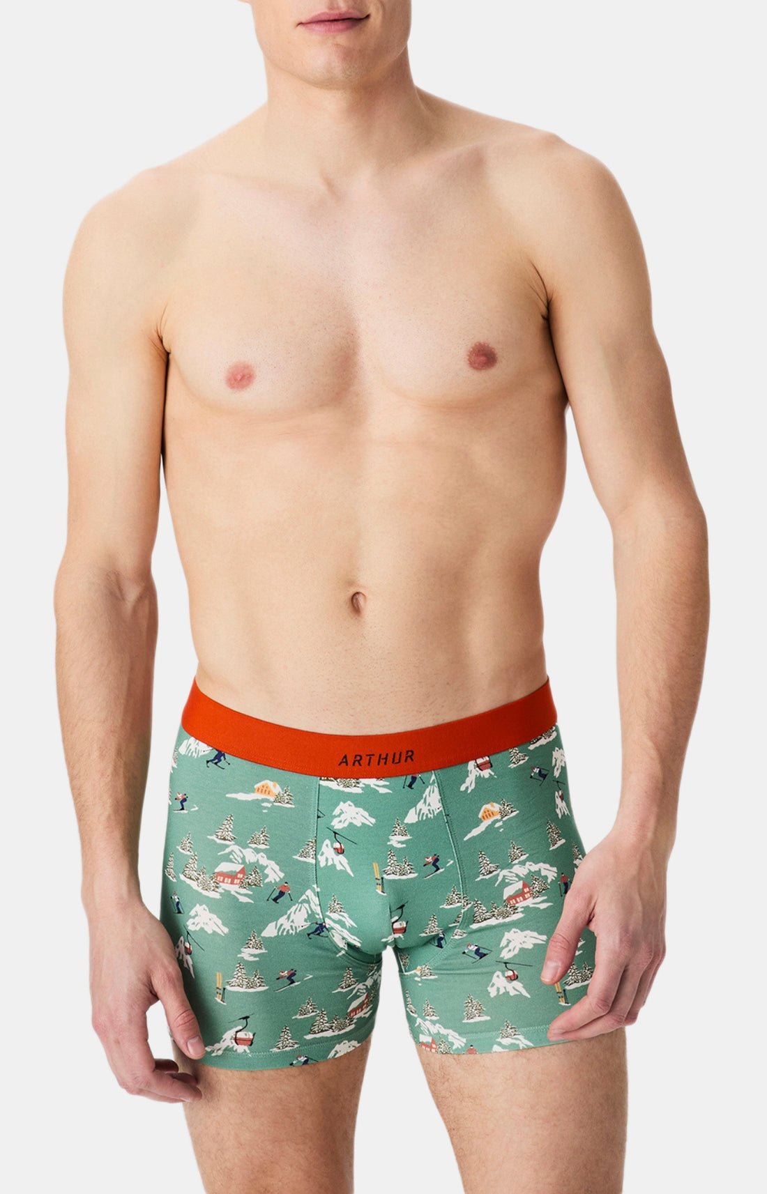 Boxers homme Noël en altitude VERT 1