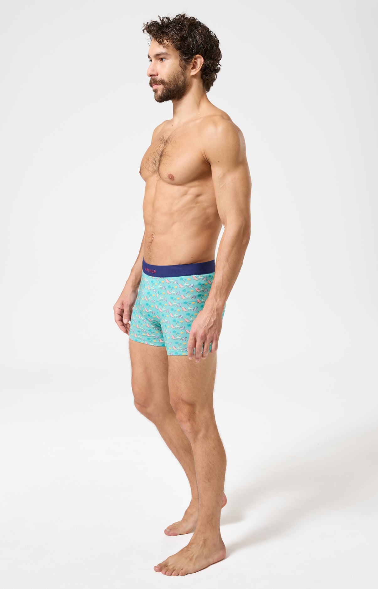 Boxer homme Transat Imprimé transats en bord de mer et palmiers 4