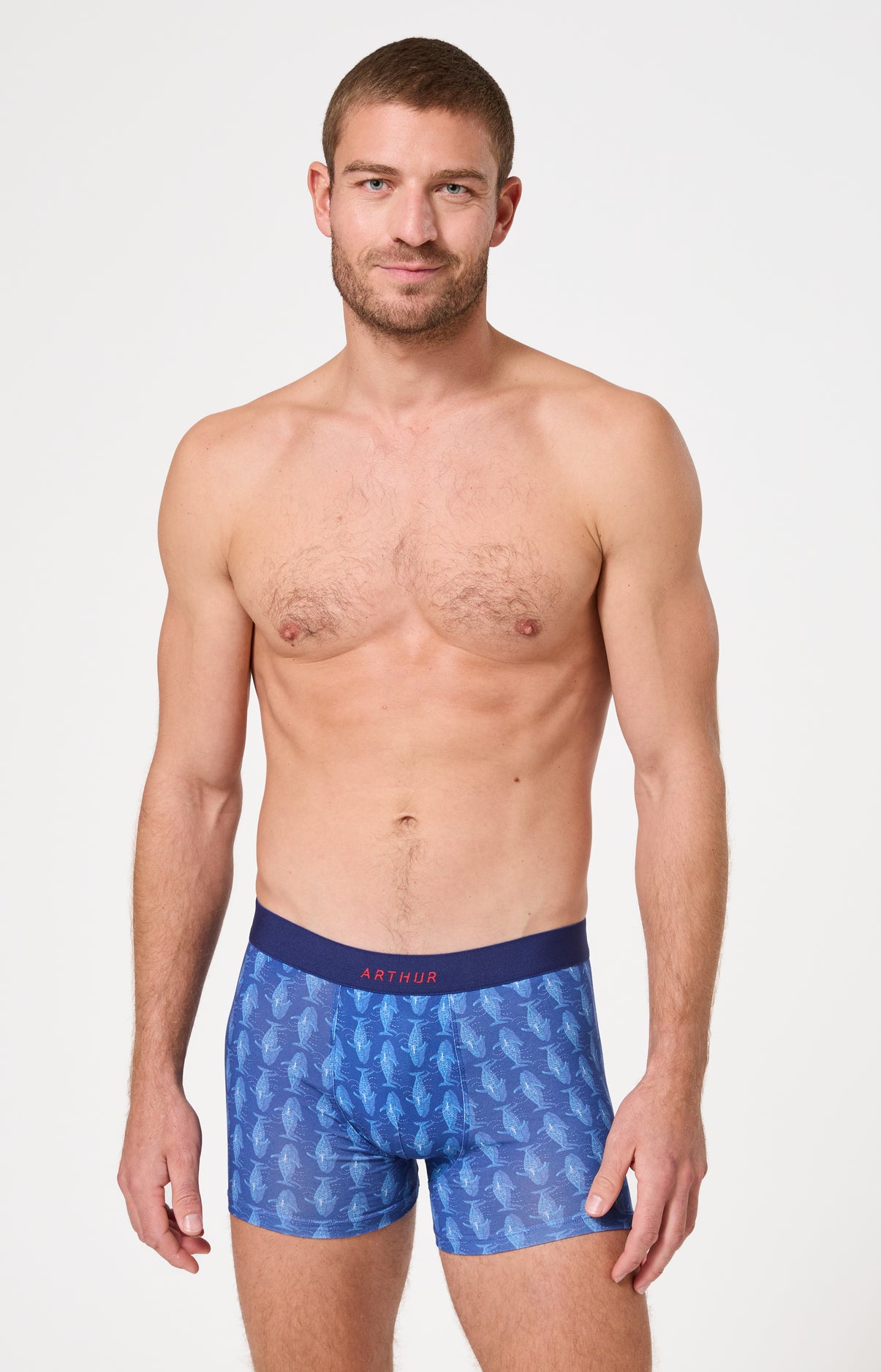 Boxer homme Pacifique Imprimé banc de baleines bleues 2