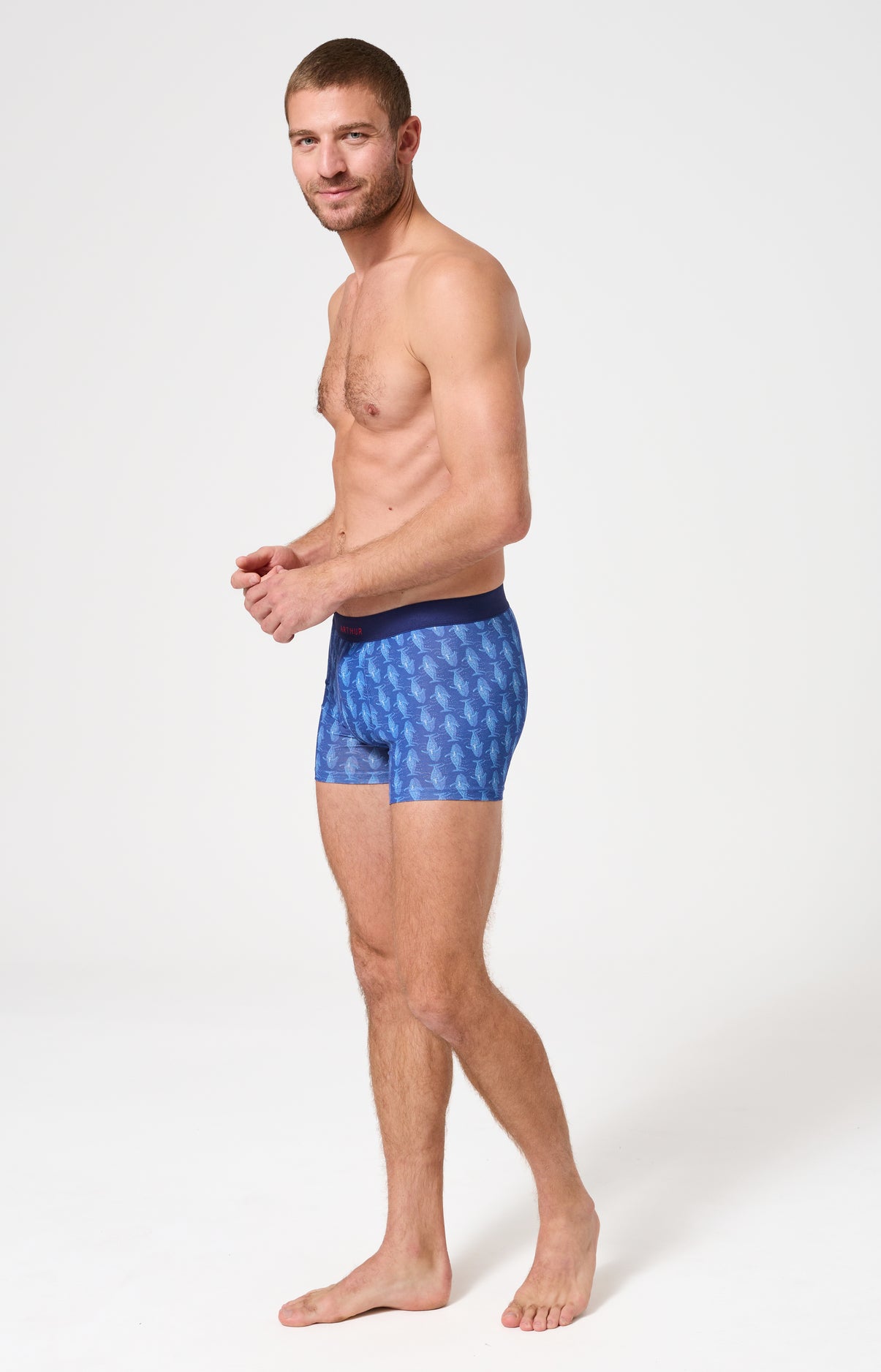 Boxer homme Pacifique Imprimé banc de baleines bleues 5
