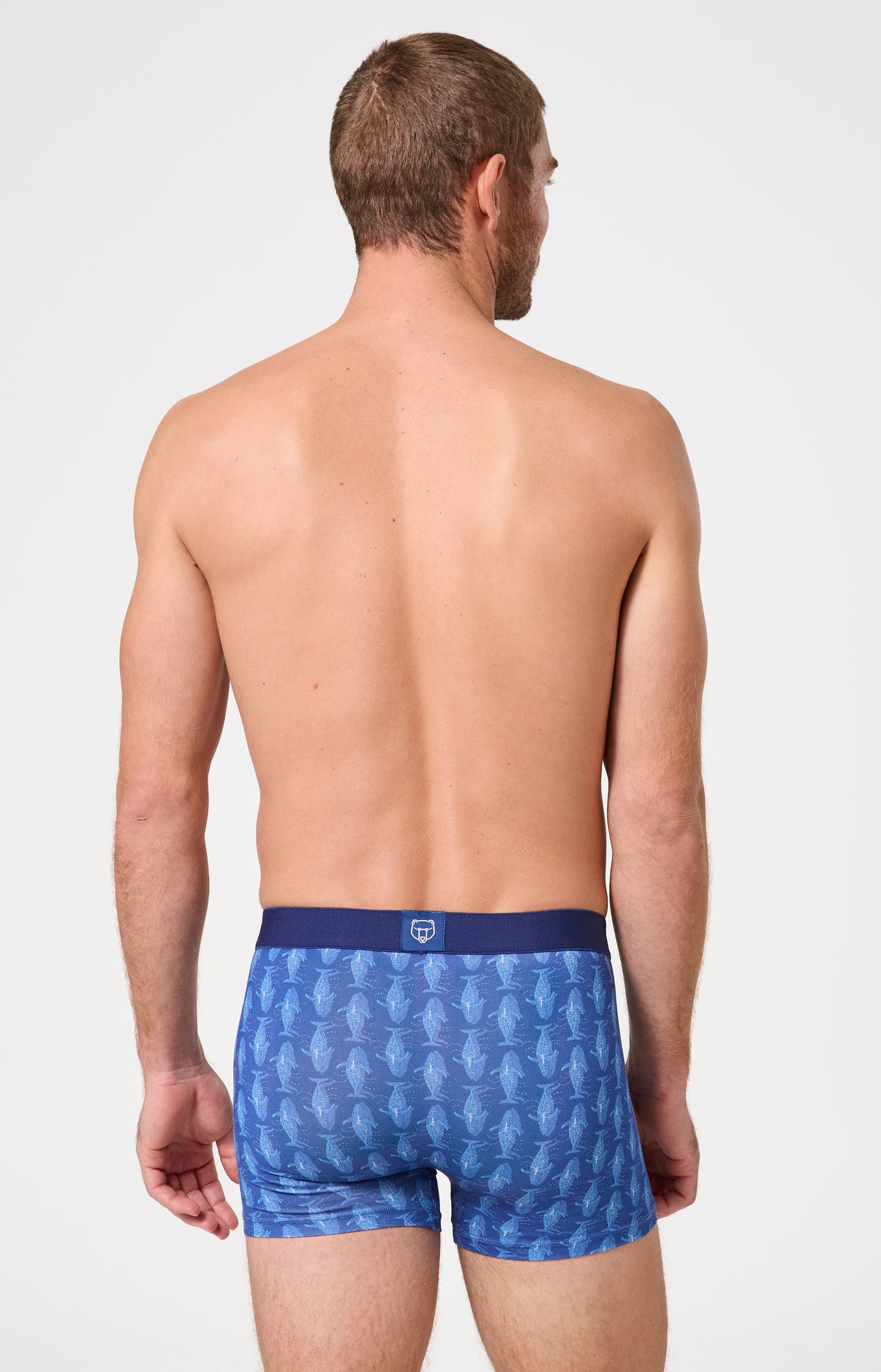 Boxer homme Pacifique Imprimé banc de baleines bleues 6