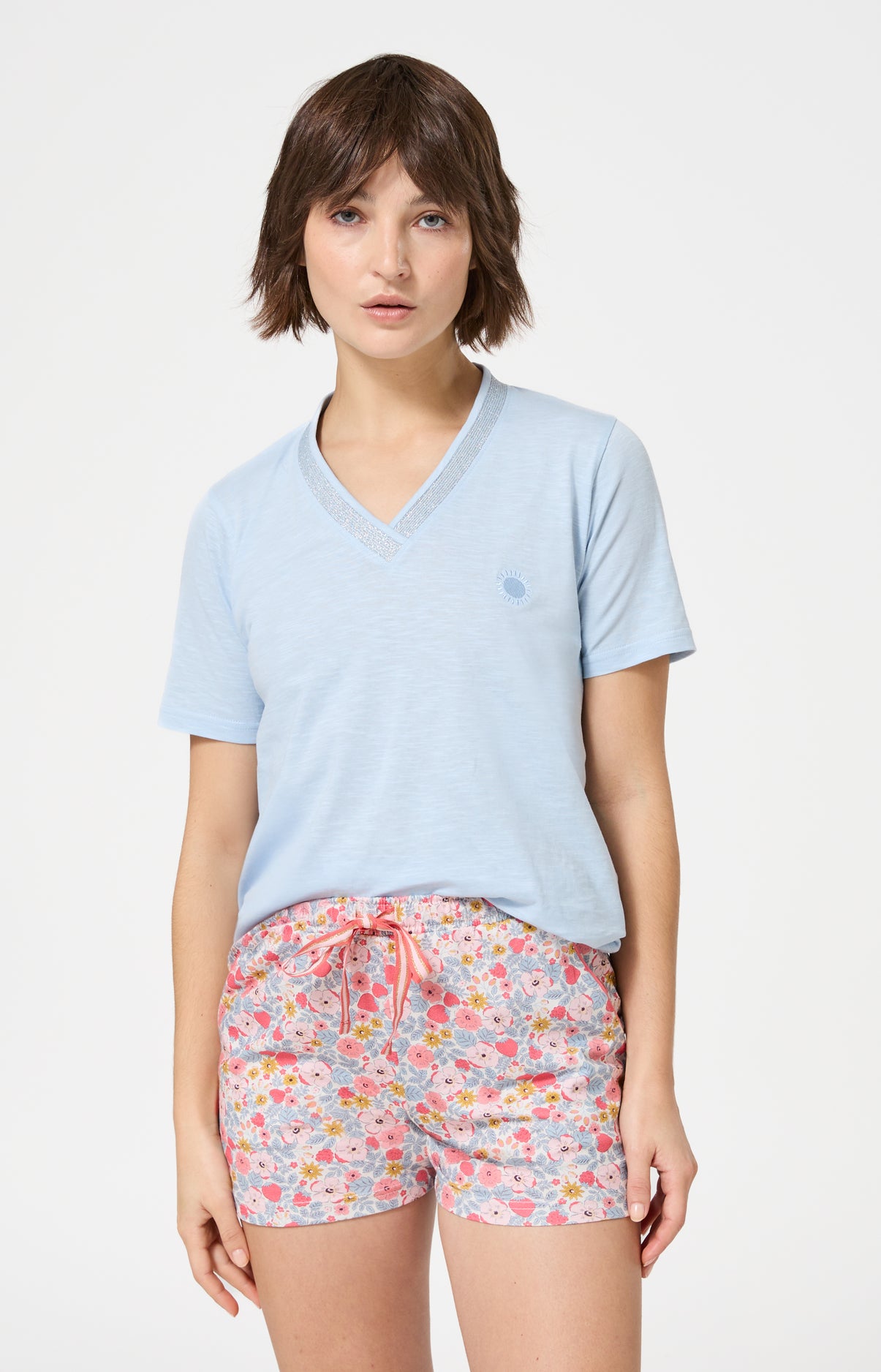 Bas Femme Nina Imprimé chien labrador avec fleurs 1