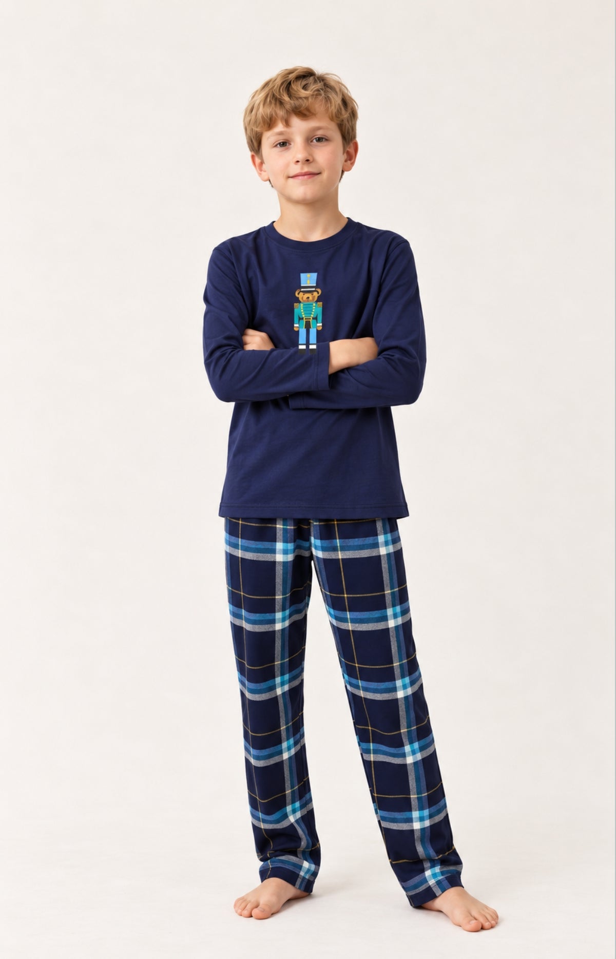 Pyjama enfant en jersey et flanelle de coton - Mark