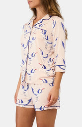 Pyjama court boutonné Femme birdie Poudré 4