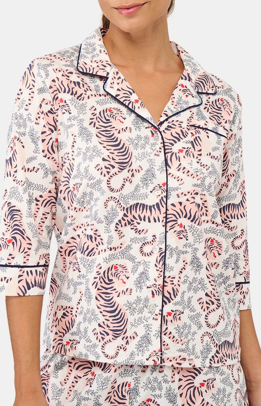 Pyjama court boutonné - Tigre