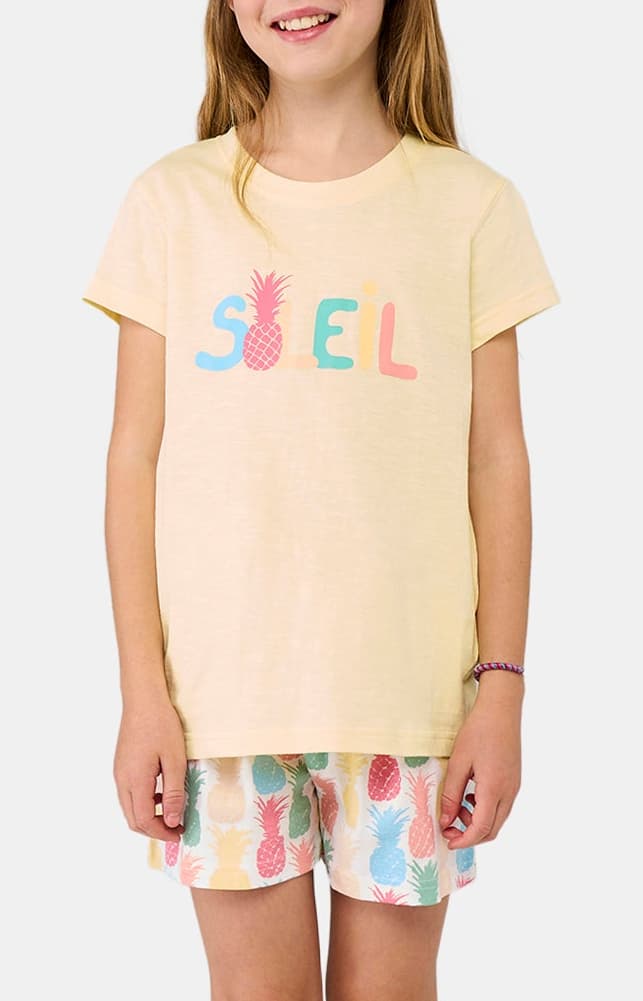 Pyjashort Enfant Ananas Jaune et Multicolore 1